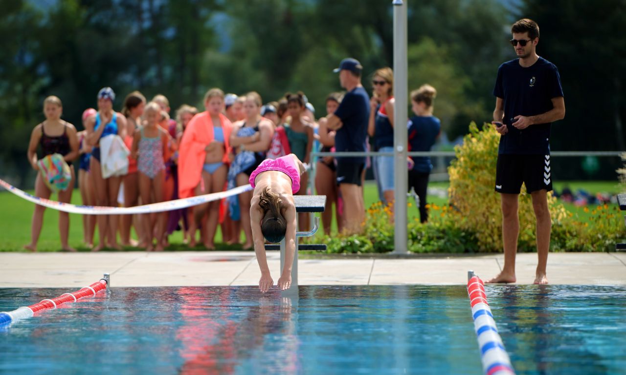 Schwimmmessung Strandbad Thun